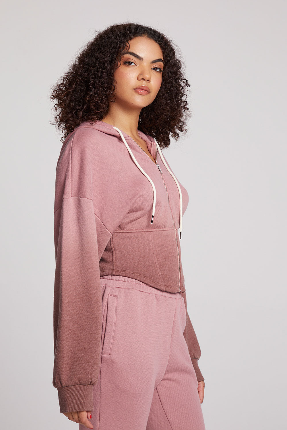 Olympic Mauve Rose/Coco Brown Dip Dye Zip Up Womens chaserbrand