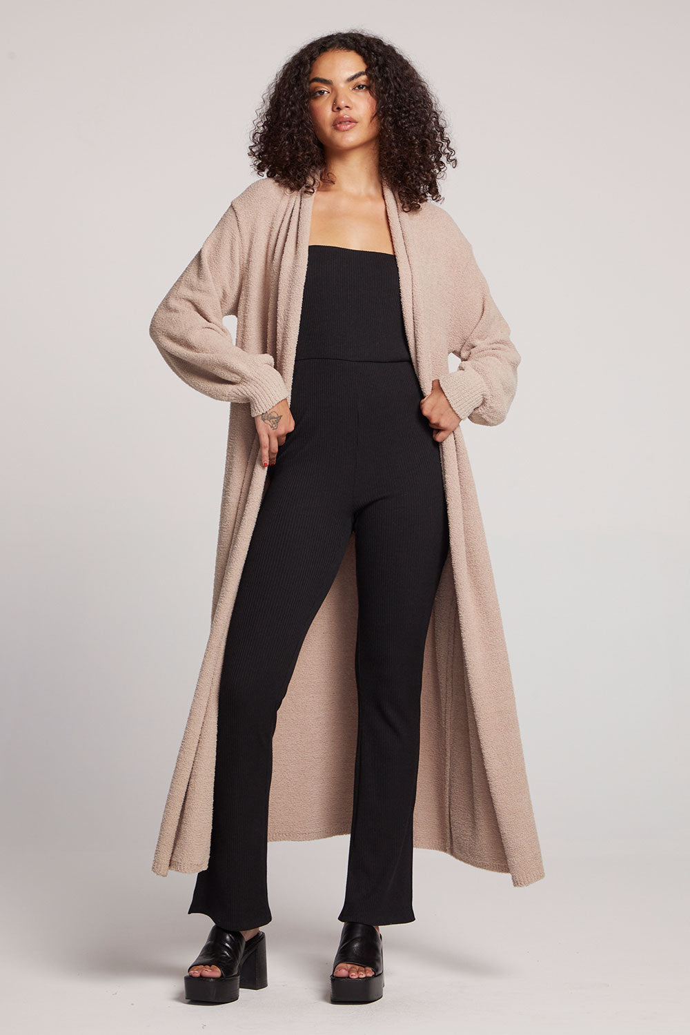 Eveee Toasted Coconut Maxi Cardigan Womens chaserbrand