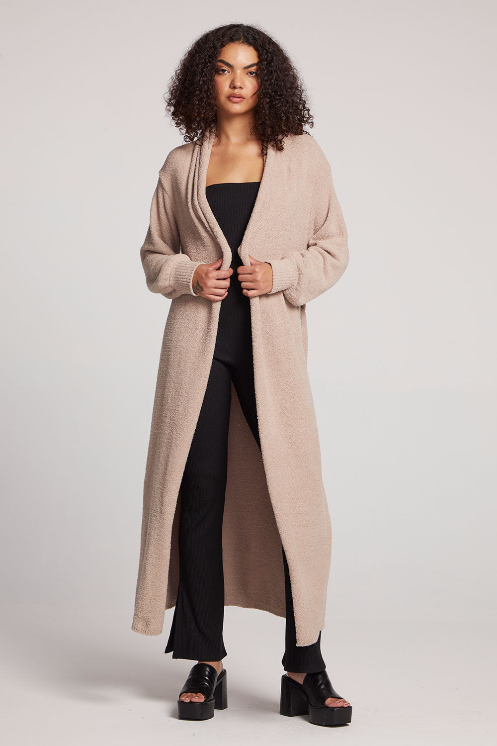 Eveee Toasted Coconut Maxi Cardigan Womens chaserbrand