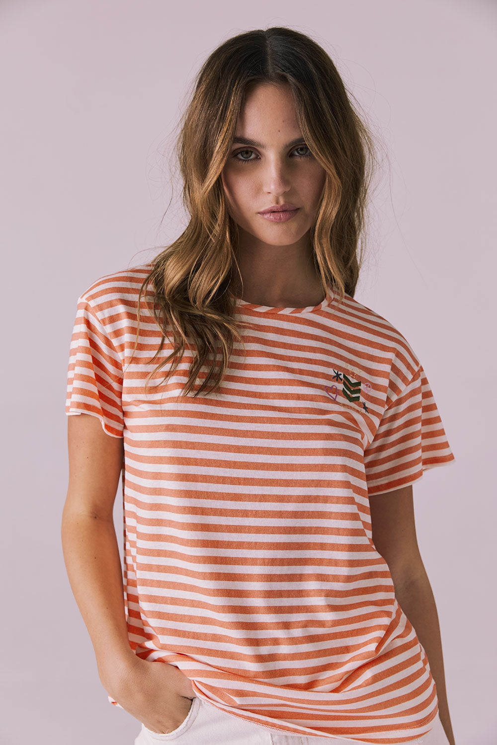 Peace + Love Embroidery Tee Womens chaserbrand