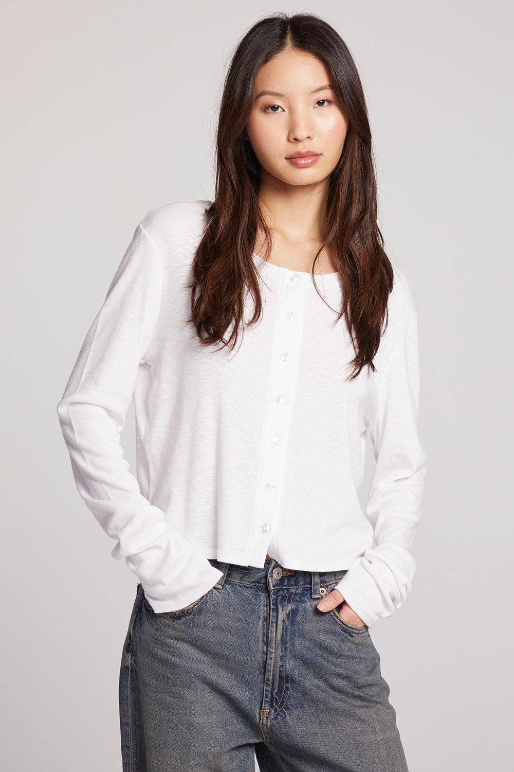 Brady White Button Up Pullover Womens chaserbrand