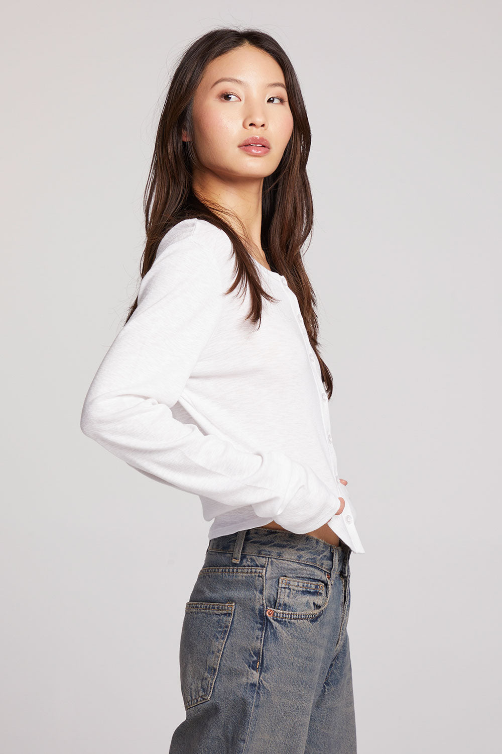 Brady White Button Up Pullover Womens chaserbrand