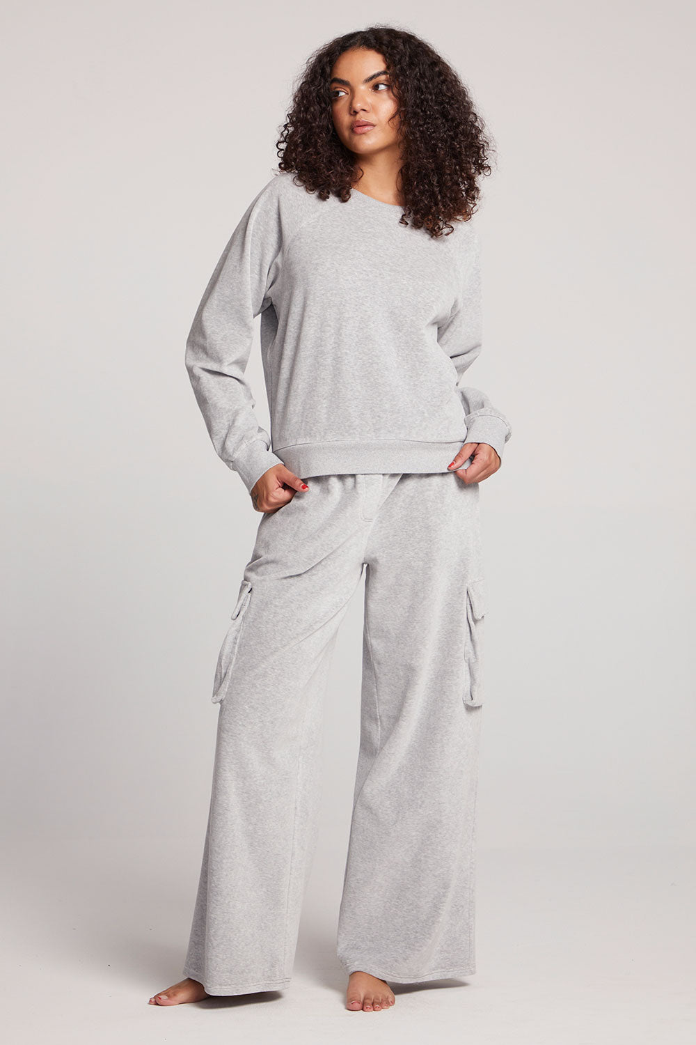 Light Heather Grey Pullover Raglan Womens chaserbrand