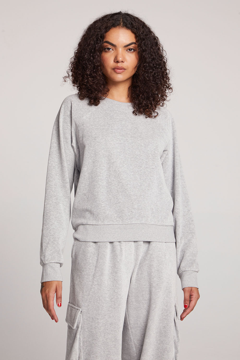 Light Heather Grey Pullover Raglan Womens chaserbrand