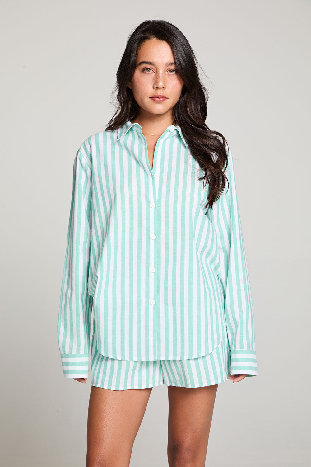 Paso Aloe Stripe Button Up WOMENS chaserbrand