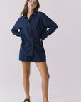 Chaser Paso Navy Button Up in Navy styled with matching Durango Shorts for a coordinated set look