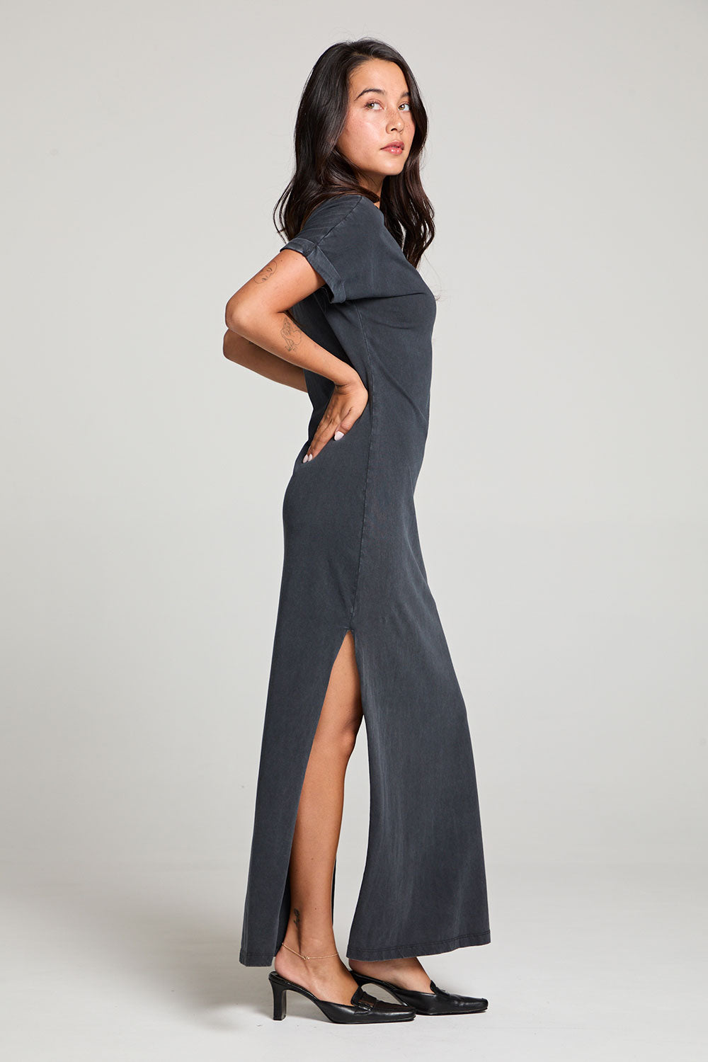 Saloonn Licorice Black Maxi Dress WOMENS chaserbrand