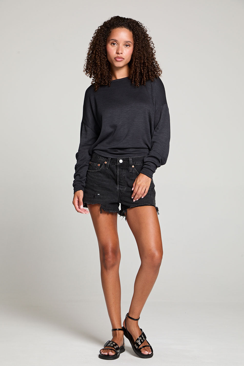 Gwyneth Licorice Black Long Sleeve WOMENS chaserbrand