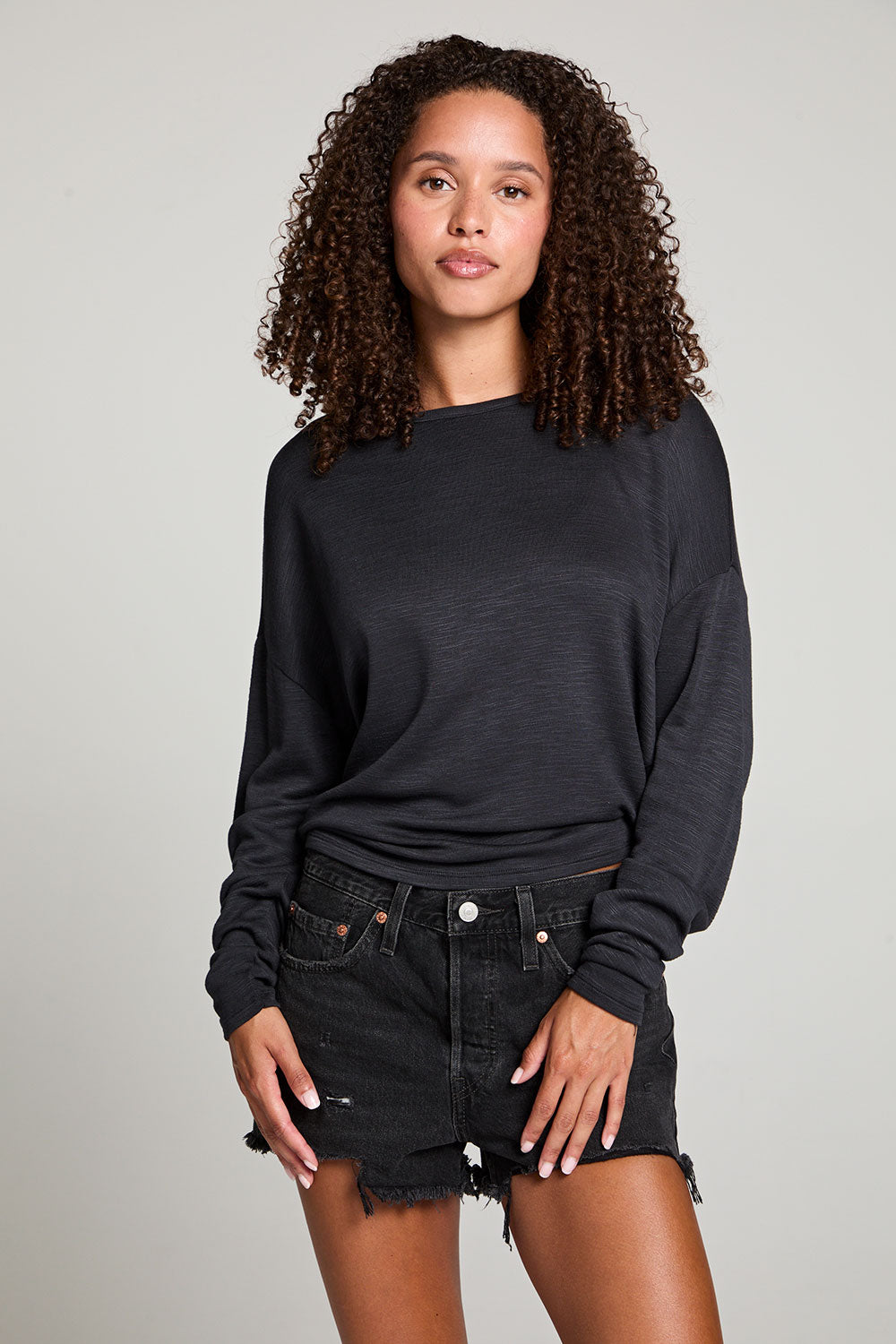Gwyneth Licorice Black Long Sleeve WOMENS chaserbrand