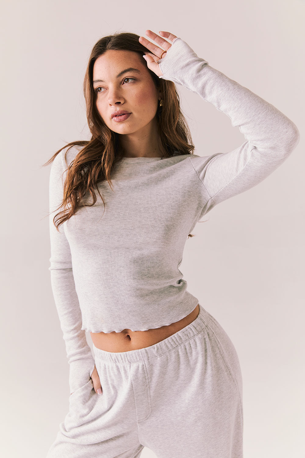 Moonlightt Light Heather Grey Long Sleeve