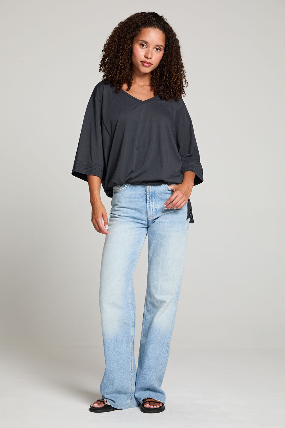 Gianna Licorice Black Tee WOMENS chaserbrand
