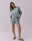 Womens Casbah Garden Sage Crop Pullover chaserbrand