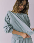 Womens Casbah Garden Sage Crop Pullover chaserbrand