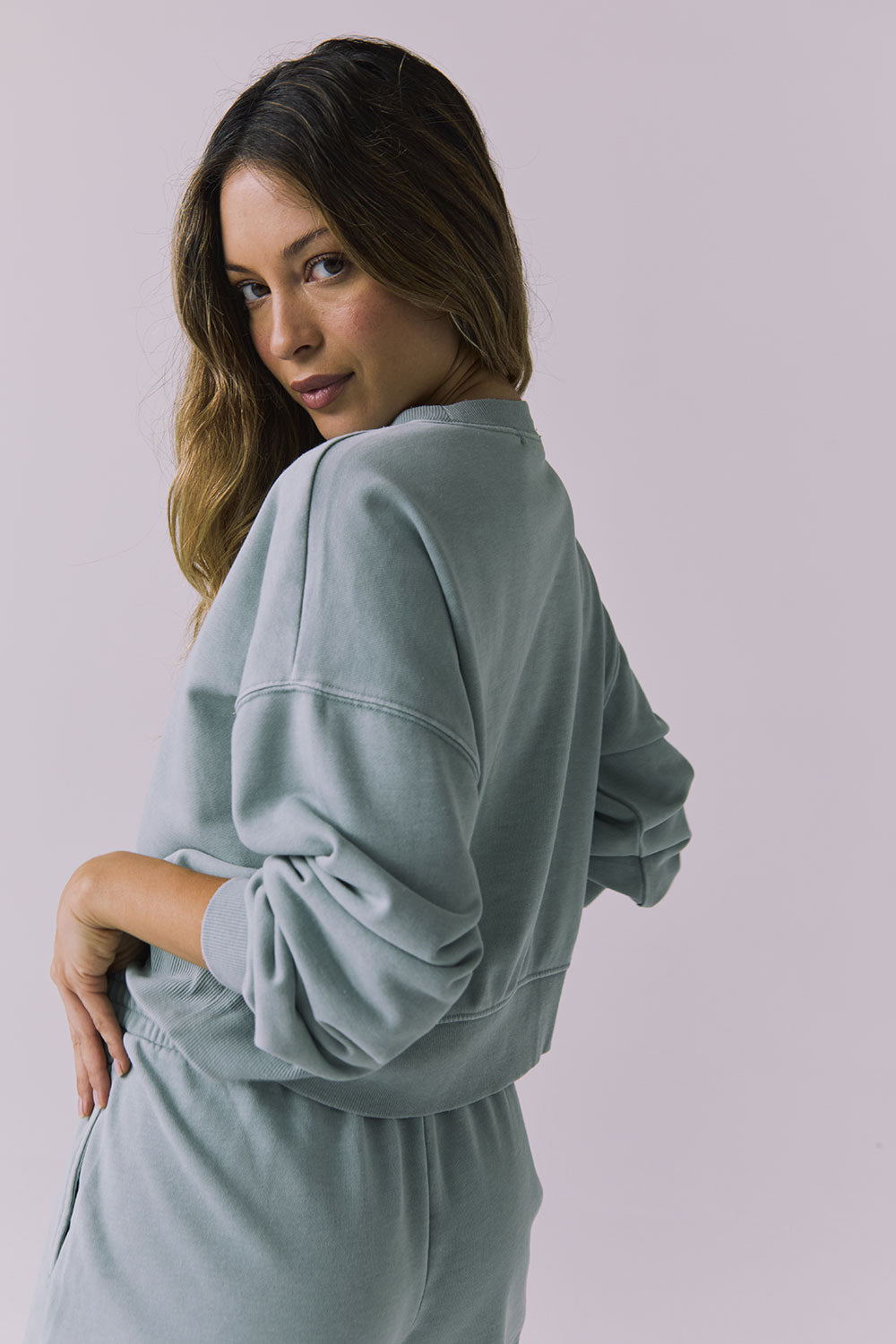 Womens Casbah Garden Sage Crop Pullover chaserbrand