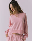 Womens Casbah Pink Melon Crop Pullover chaserbrand