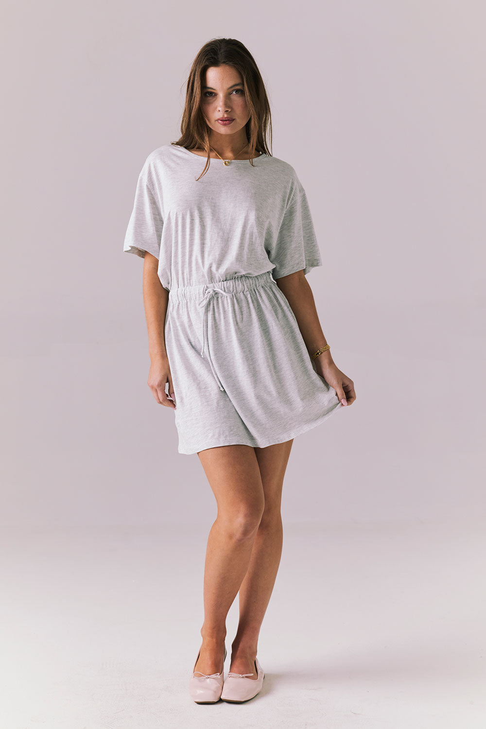 Dixie Light Heather Grey Mini Dress Womens chaserbrand