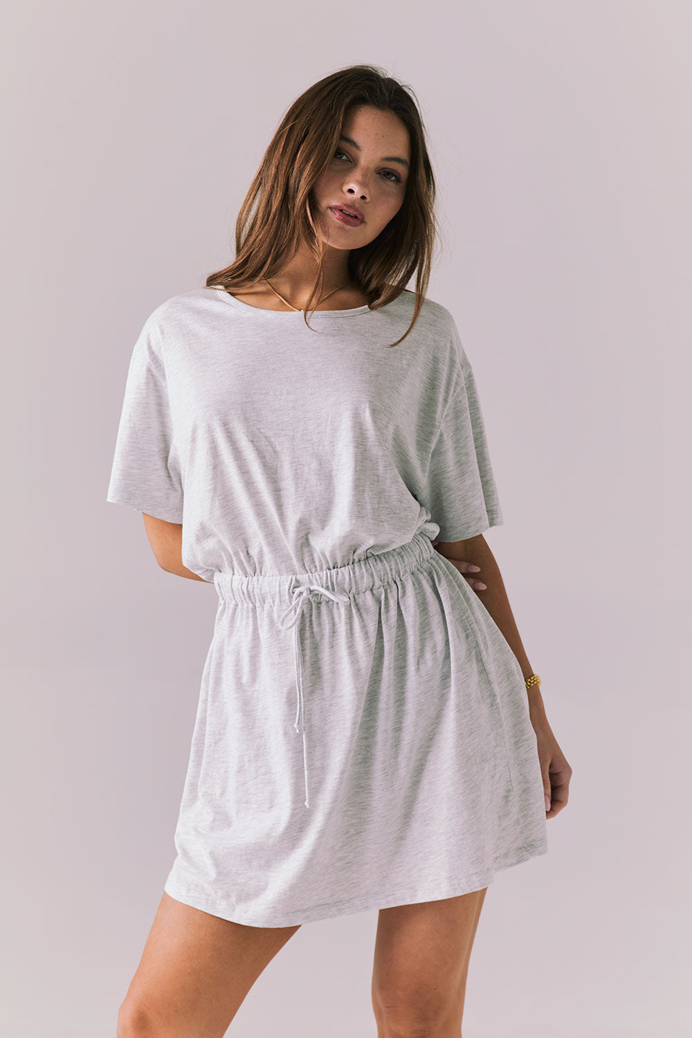 Dixie Light Heather Grey Mini Dress Womens chaserbrand