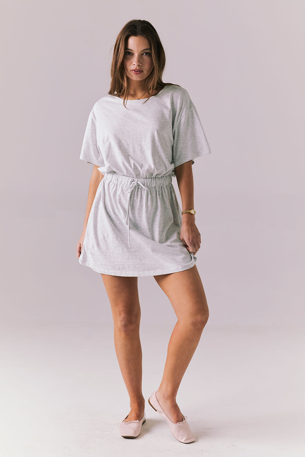 Dixie Light Heather Grey Mini Dress Womens chaserbrand