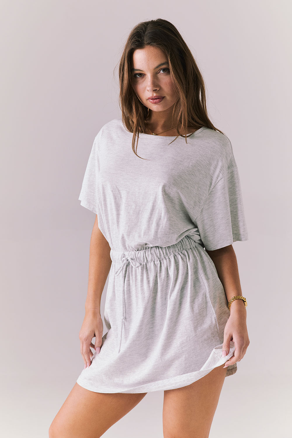 Dixie Light Heather Grey Mini Dress Womens chaserbrand