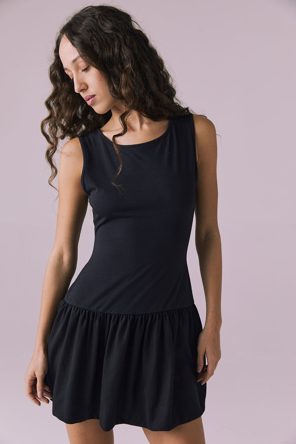 Lou Licorice Black Mini Dress Womens chaserbrand