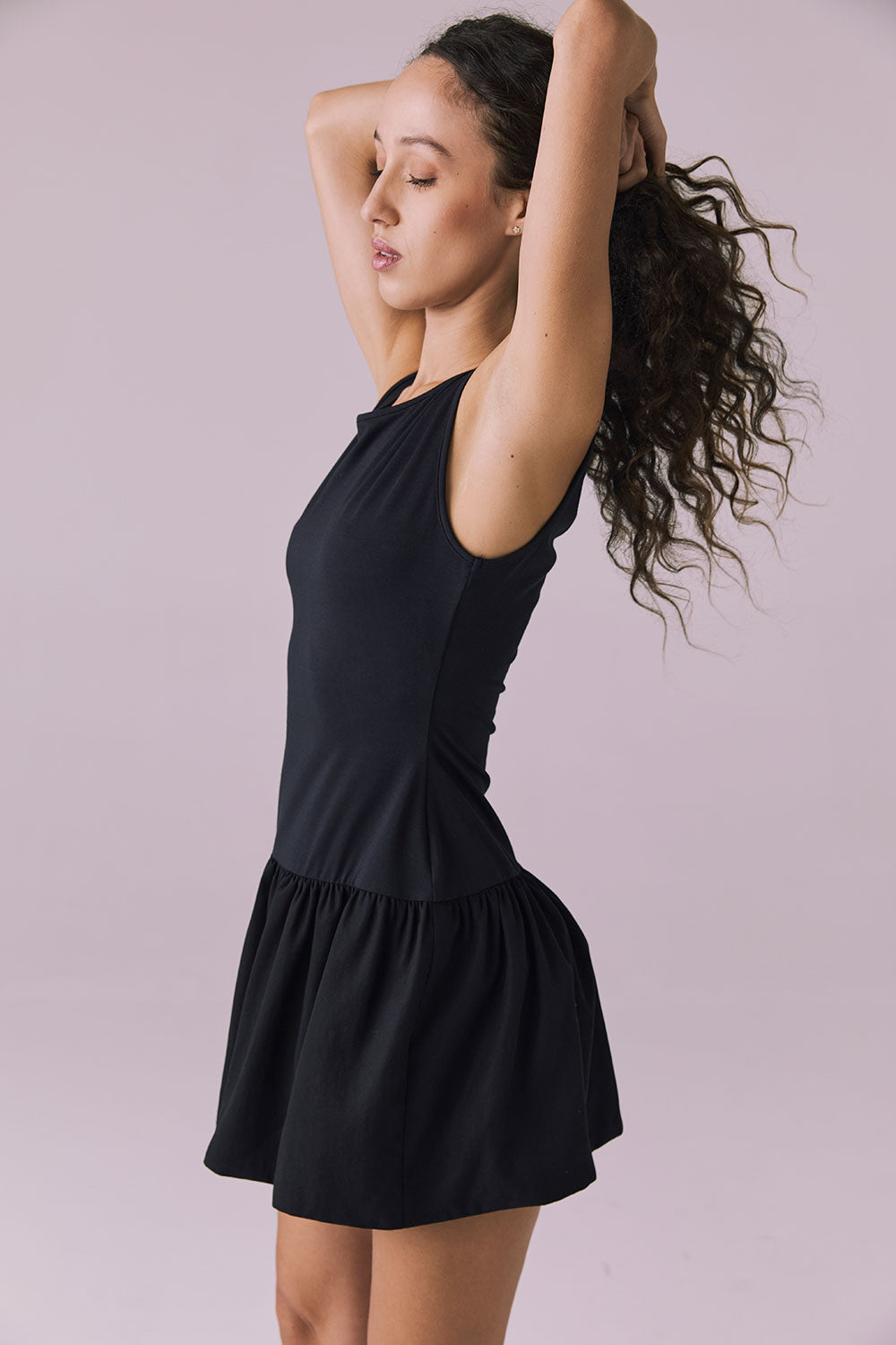 Lou Licorice Black Mini Dress Womens chaserbrand
