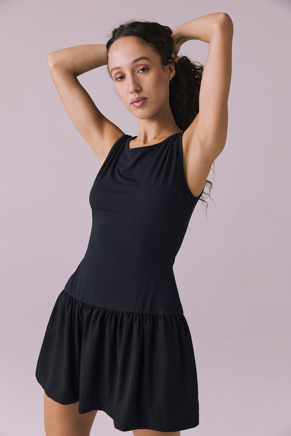 Lou Licorice Black Mini Dress Womens chaserbrand