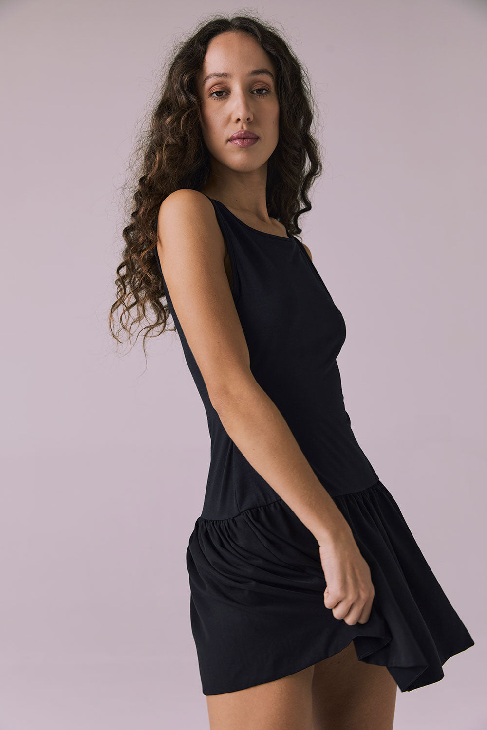 Lou Licorice Black Mini Dress Womens chaserbrand