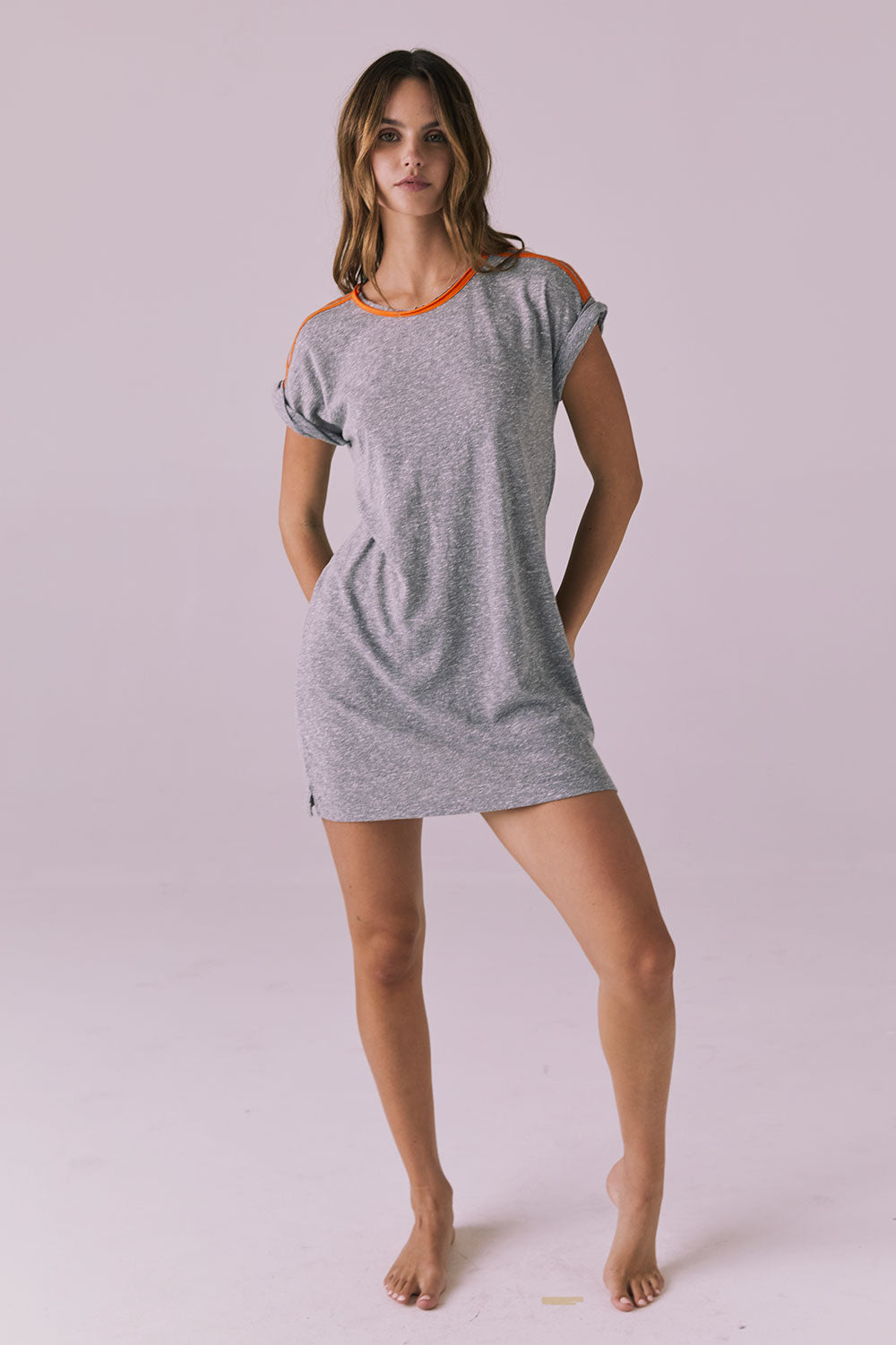 T-Shirt Streaky Grey Mini Dress Womens chaserbrand