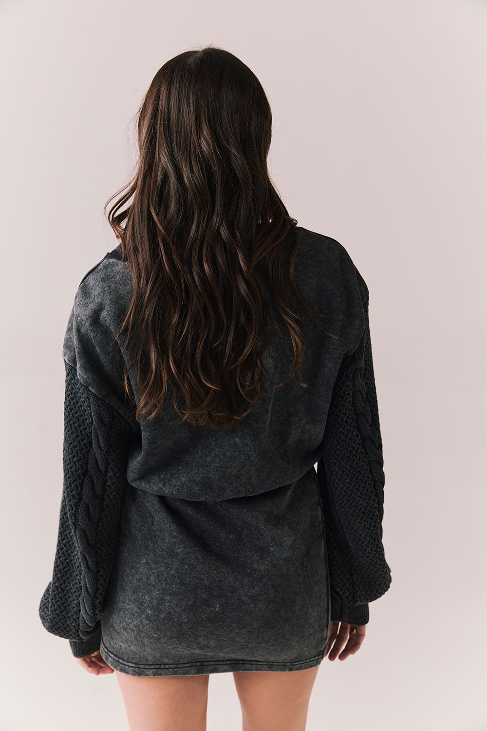 Back view of Channel Mini Dress in true black