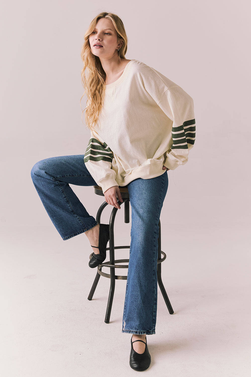 Pomona White and Bronze Green Long Sleeve Womens chaserbrand