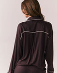 Eurielle Espresso and Starry White Button Down Womens chaserbrand