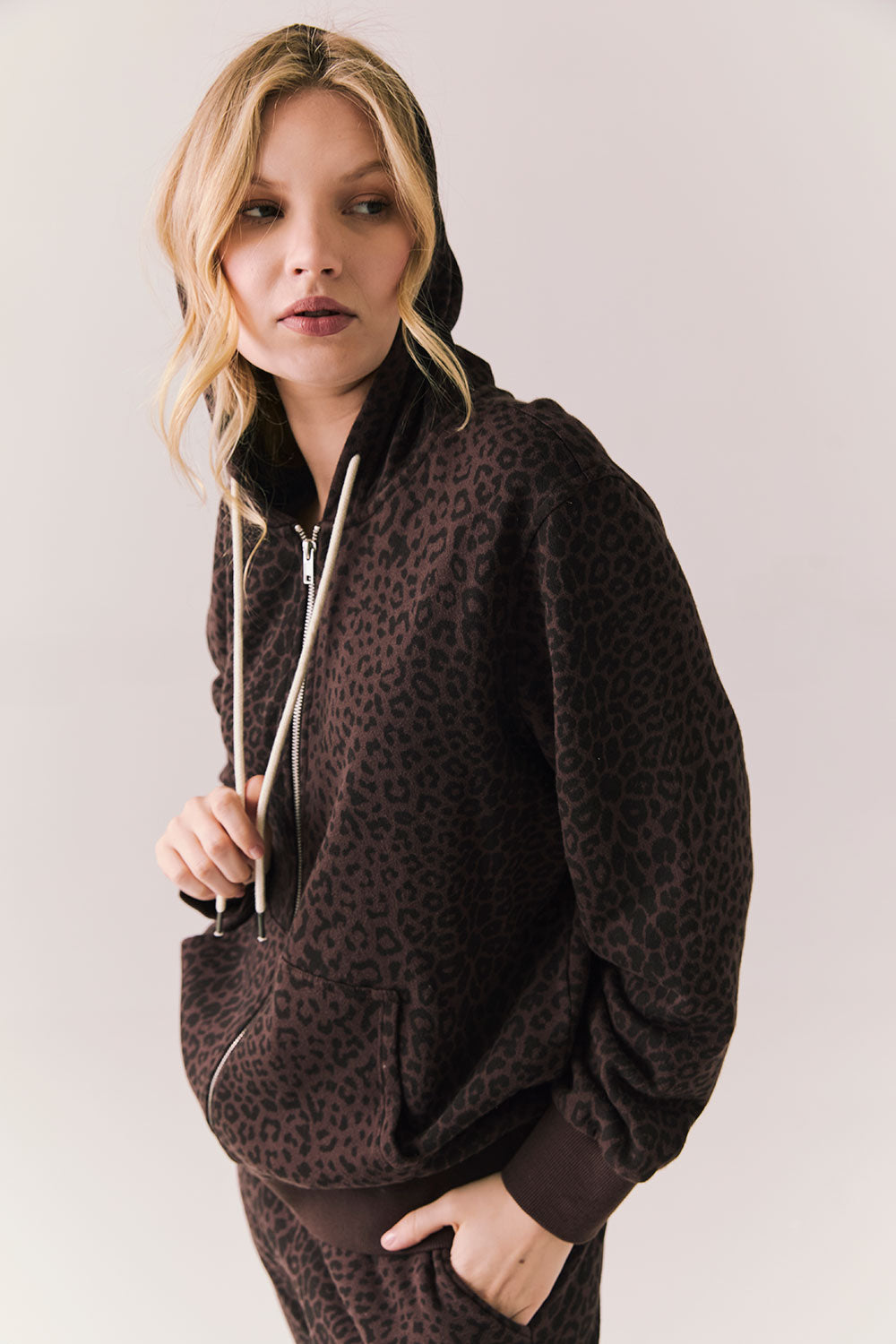 Louna Leopard Zip Up Womens chaserbrand