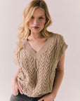Gaya Heather Oatmeal Sweater Vest Womens chaserbrand