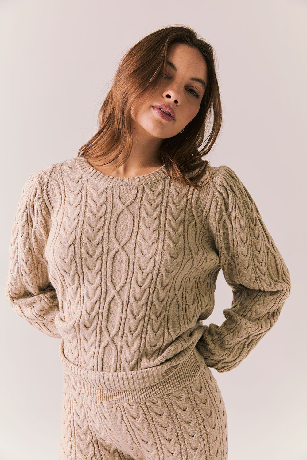 Annira Heather Oatmeal Sweater Womens chaserbrand