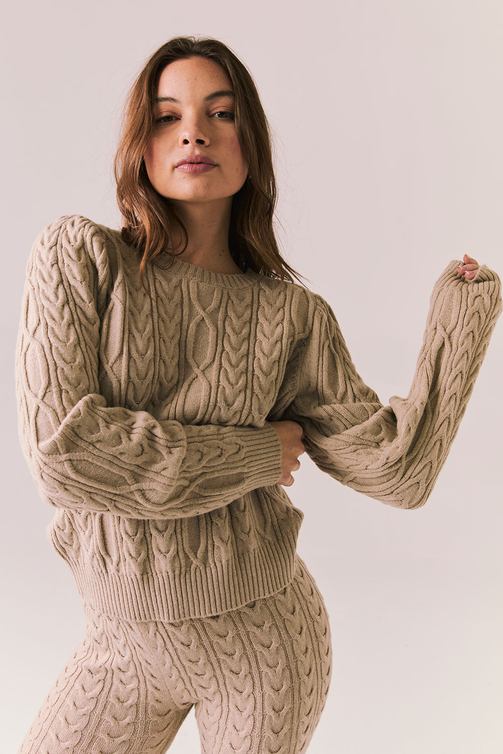 Annira Heather Oatmeal Sweater Womens chaserbrand