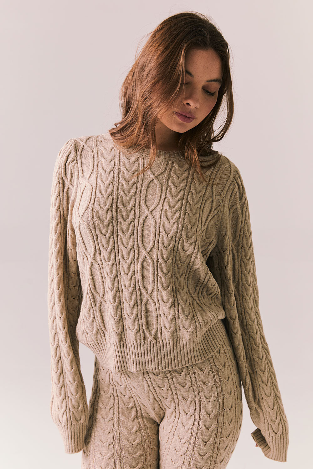 Annira Heather Oatmeal Sweater Womens chaserbrand