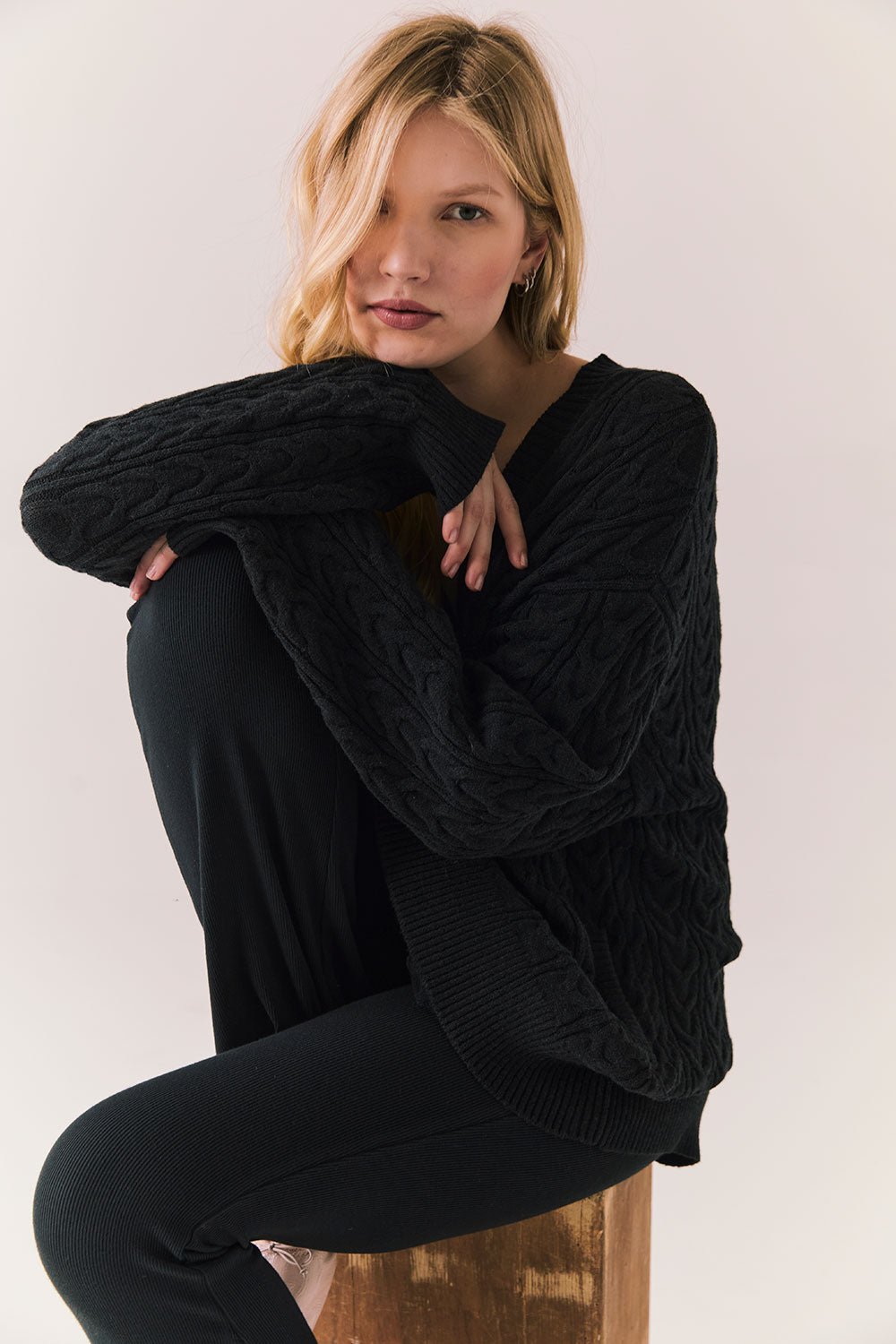 Pierre True Black Cardigan Womens chaserbrand
