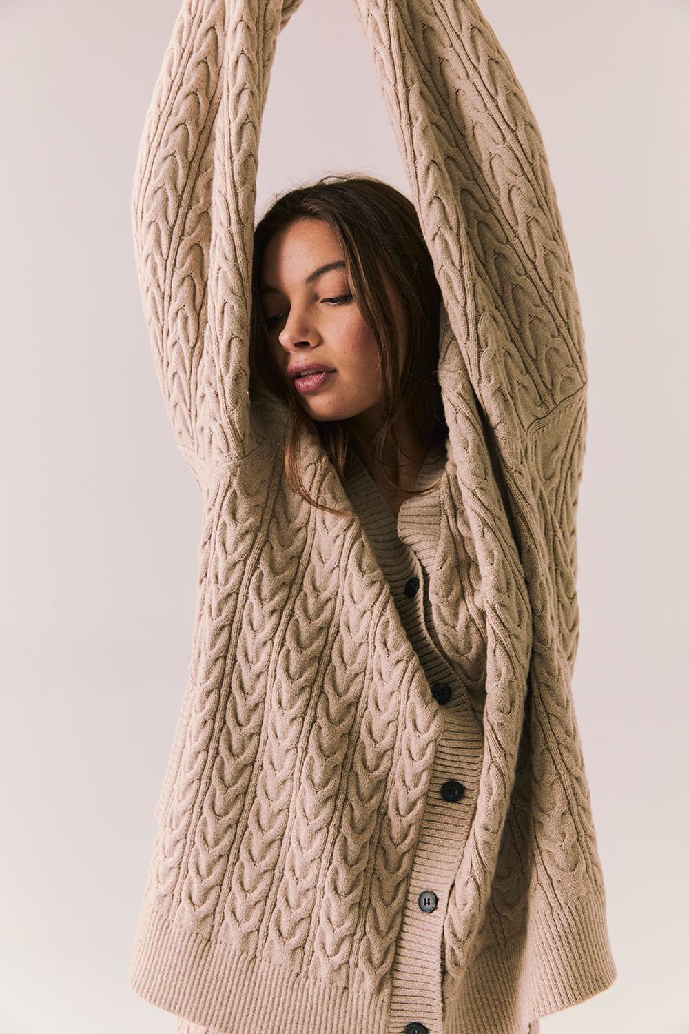 Pierre Heather Oatmeal Cardigan Womens chaserbrand