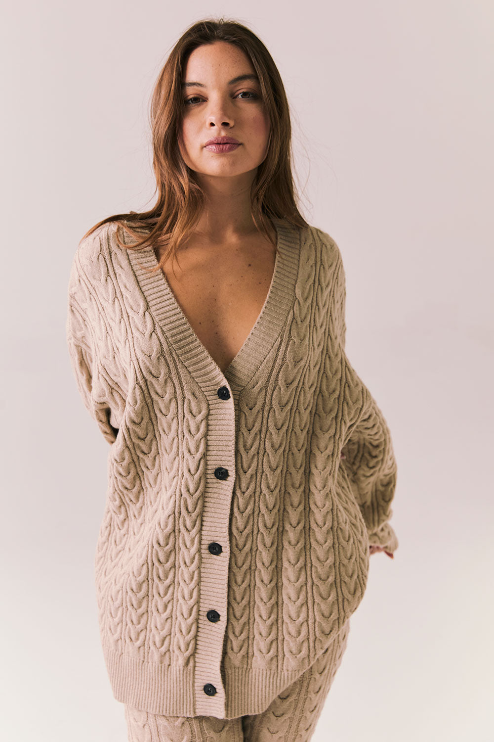 Pierre Heather Oatmeal Cardigan Womens chaserbrand