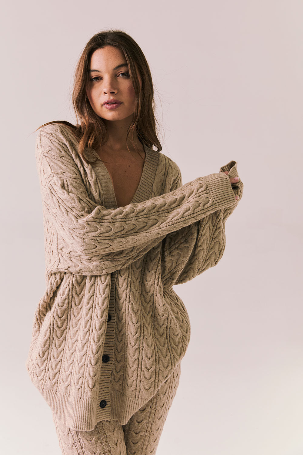 Pierre Heather Oatmeal Cardigan Womens chaserbrand