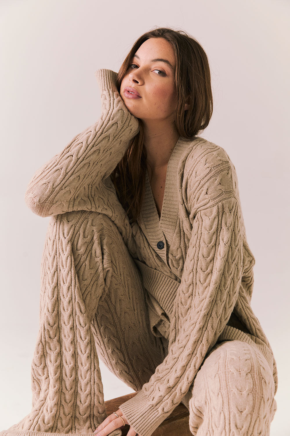 Pierre Heather Oatmeal Cardigan Womens chaserbrand