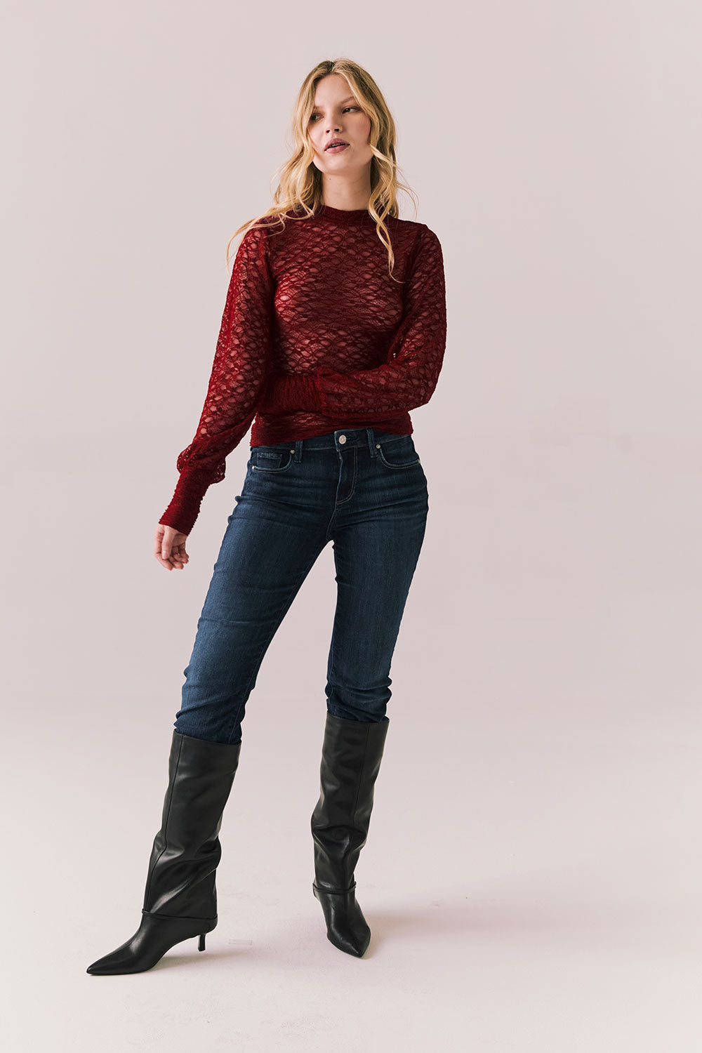 Evelynnnn Cabernet Long Sleeve Womens chaserbrand