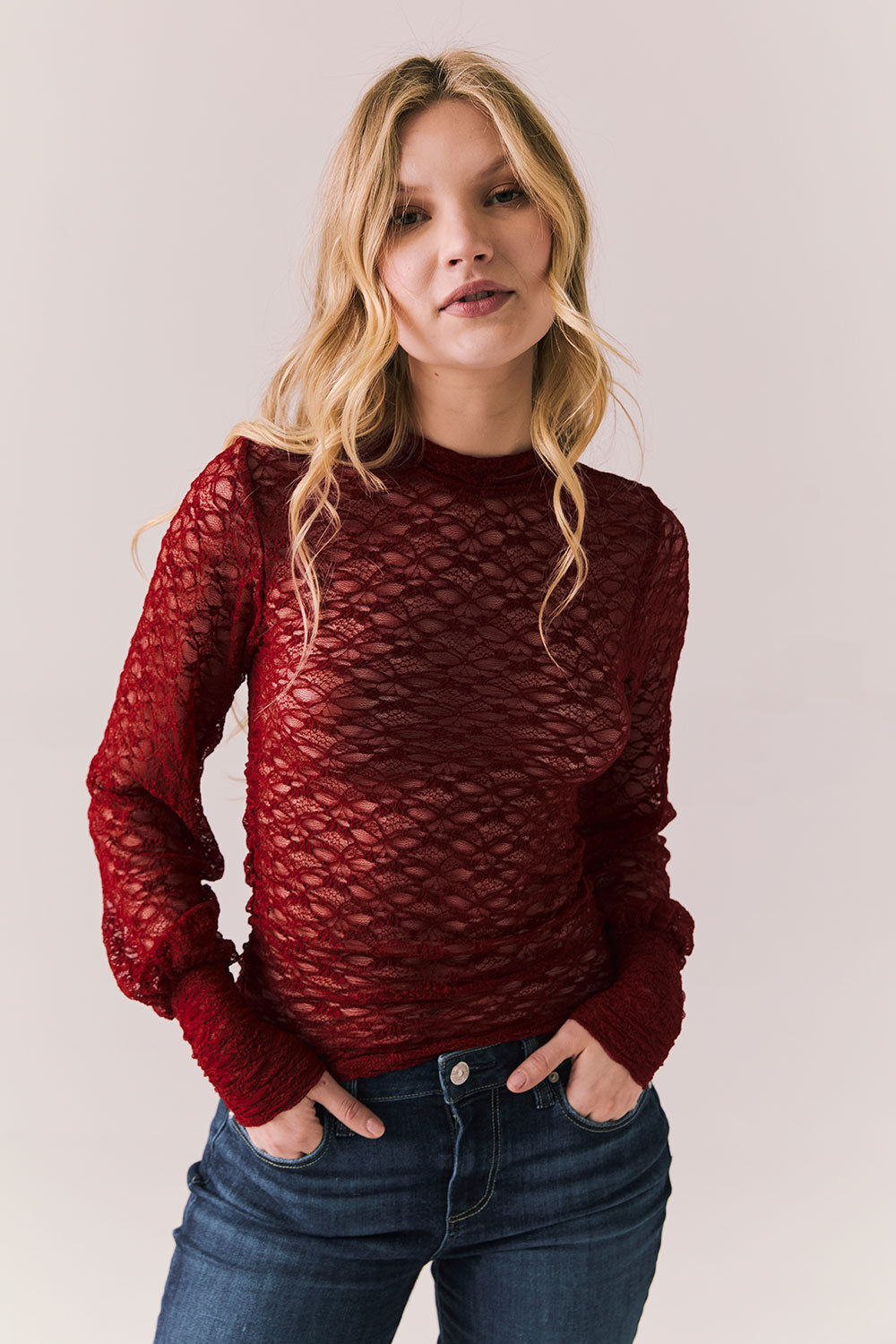 Evelynnnn Cabernet Long Sleeve Womens chaserbrand