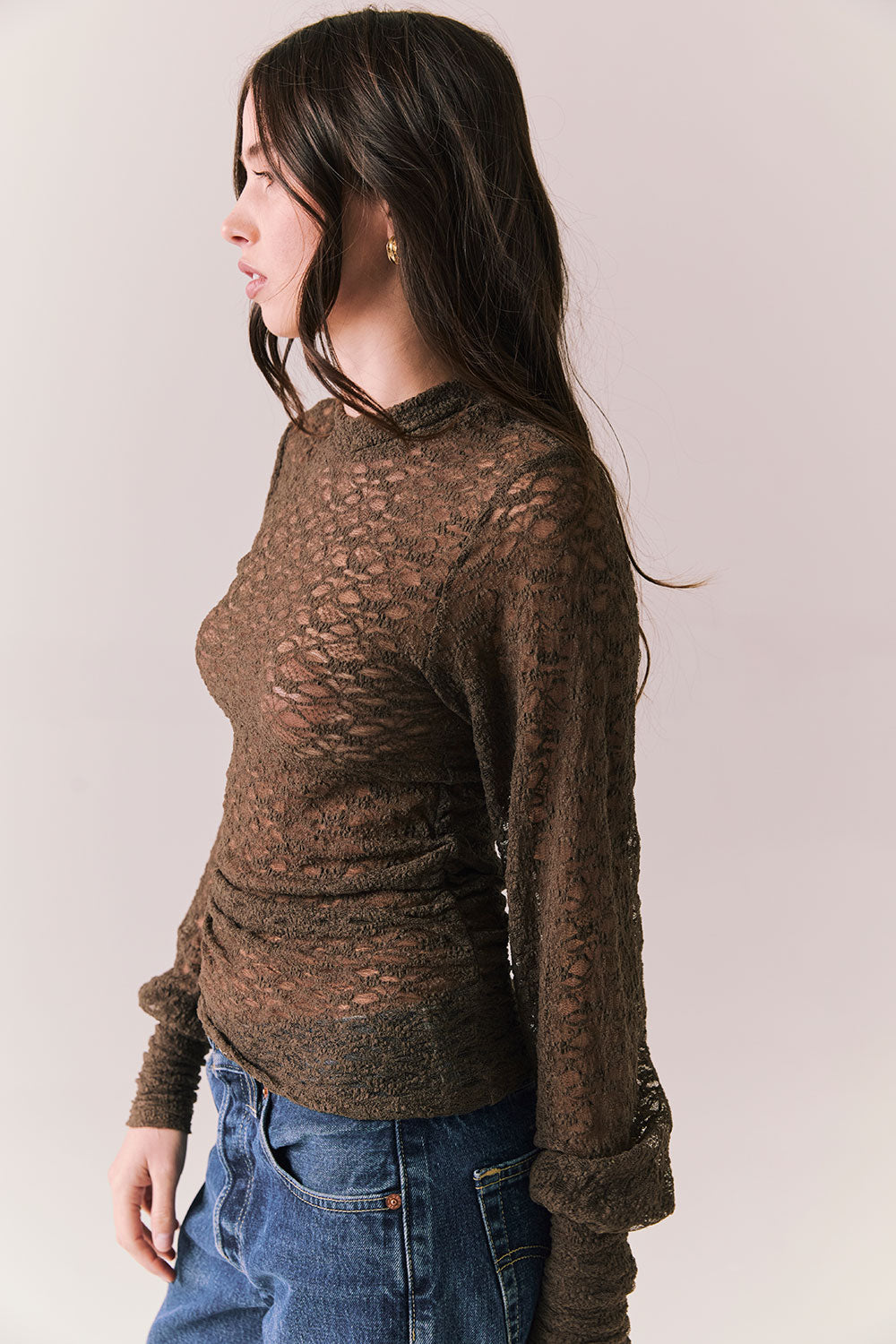 Evelynnnn Espresso Long Sleeve Womens chaserbrand