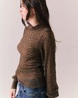Evelynnnn Espresso Long Sleeve Womens chaserbrand