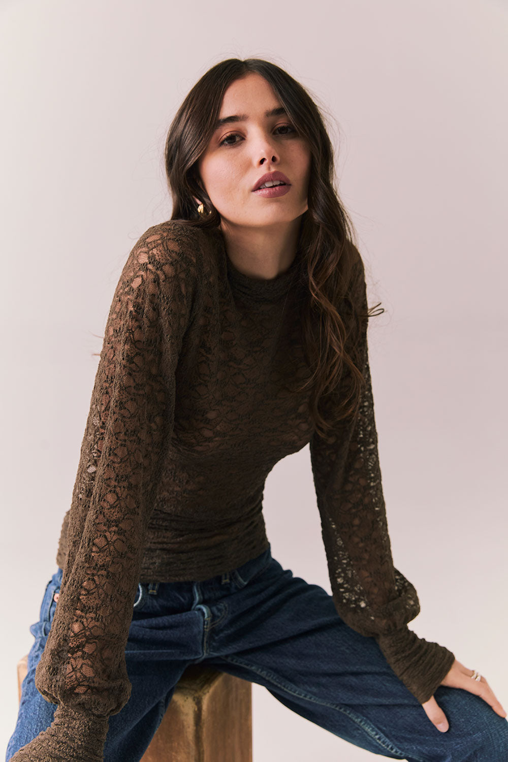 Evelynnnn Espresso Long Sleeve Womens chaserbrand