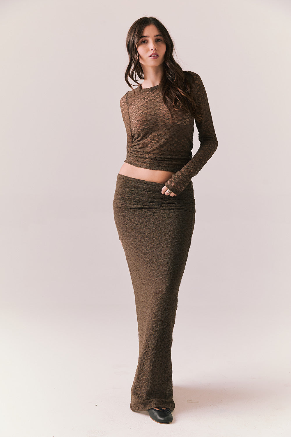 Pamelaa Espresso Maxi Skirt Womens chaserbrand