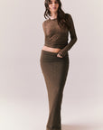 Pamelaa Espresso Maxi Skirt Womens chaserbrand