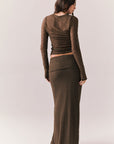 Pamelaa Espresso Maxi Skirt Womens chaserbrand