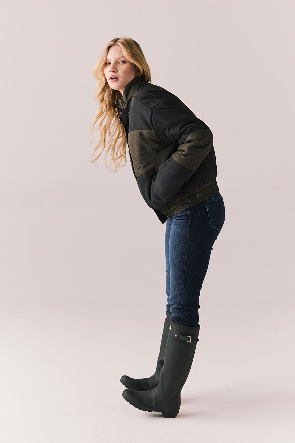 Whistlerrr Leopard and True Black Puffer Jacket Womens chaserbrand